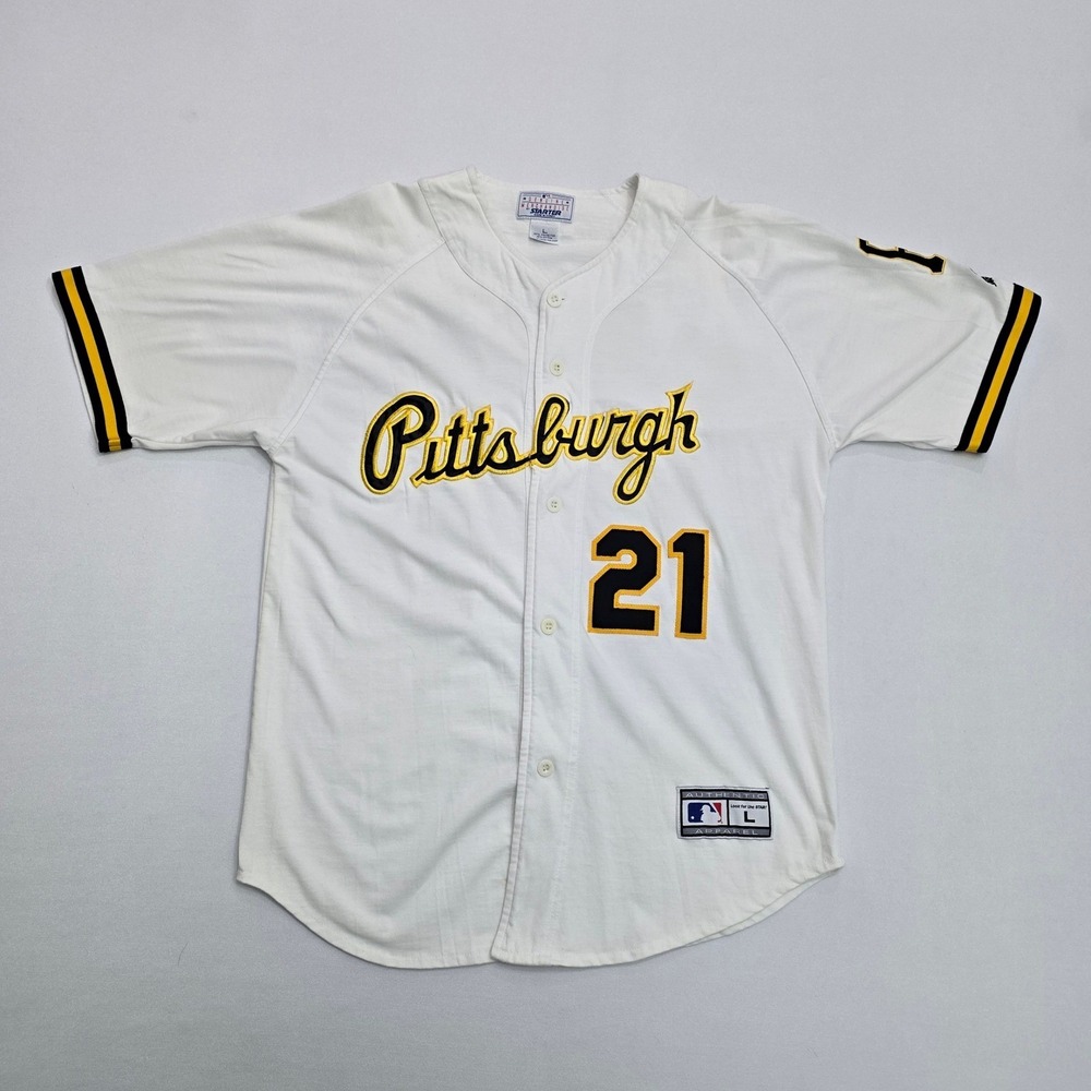 Vintage Starter Pittsburgh Pirates Roberto Clemente 21 Jersey White Mens Large